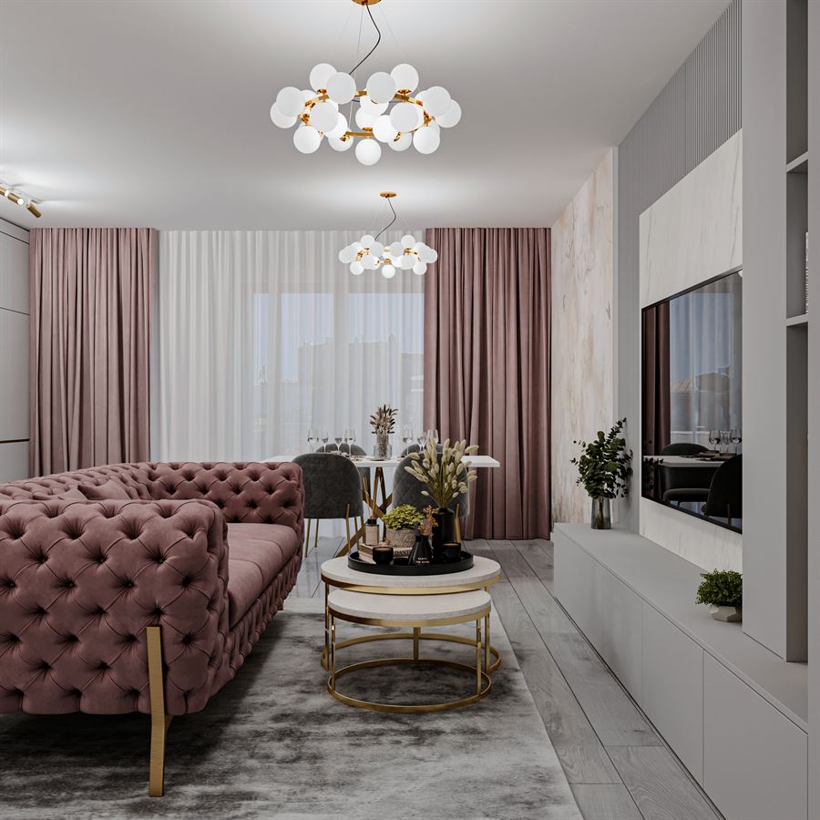 Apartament Rose — proiect de design interior, Apartament · Glam contemporan
