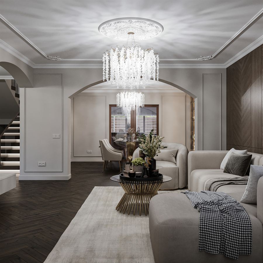 Vila Cristal — proiect de design interior, Resedinta · Neoclasic
